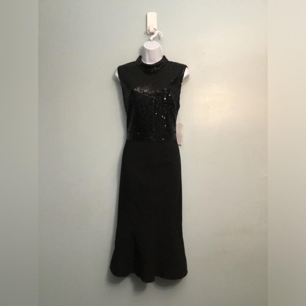 Maggy London Black Sequin Backless Dress